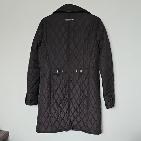 Lauren Ralph Lauren Black Quilted jacket with faux leather trim Medium - Picture 13 of 16